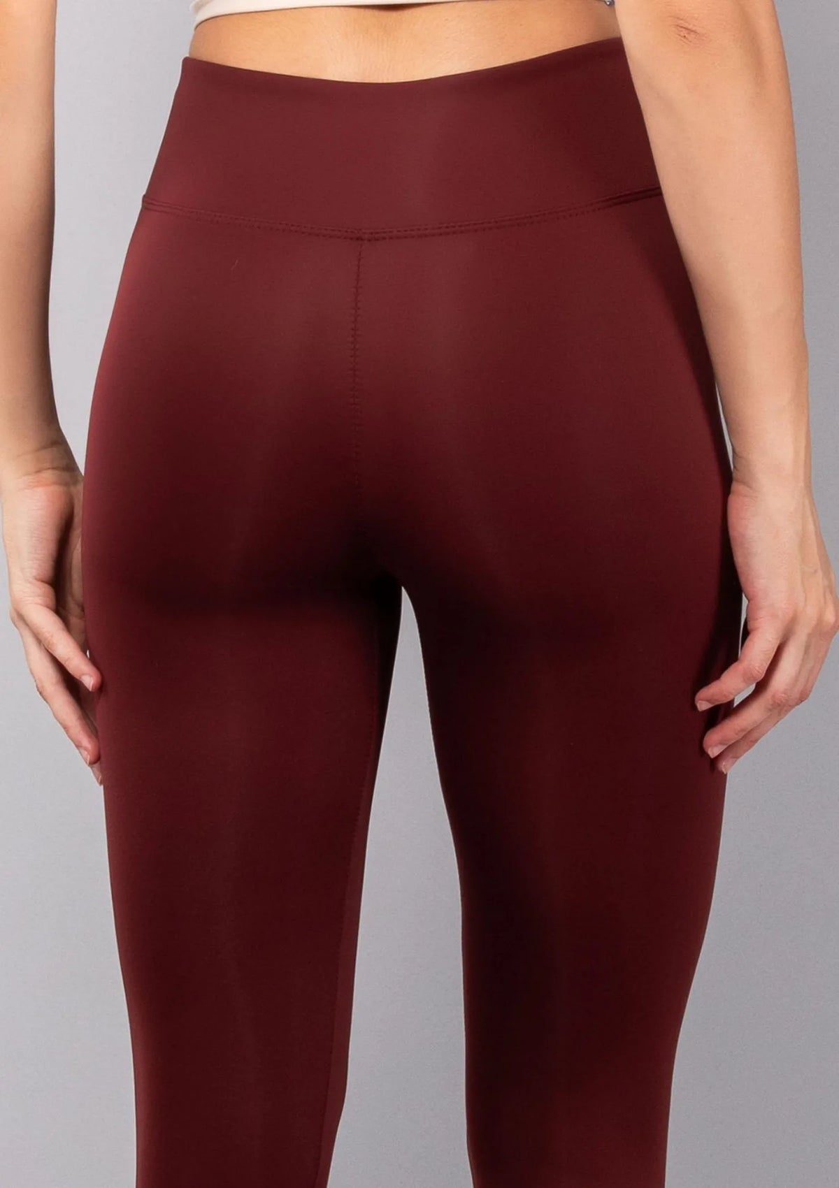 LG13 Sielei – legginsy damskie sportowe z wysokim stanem bordo