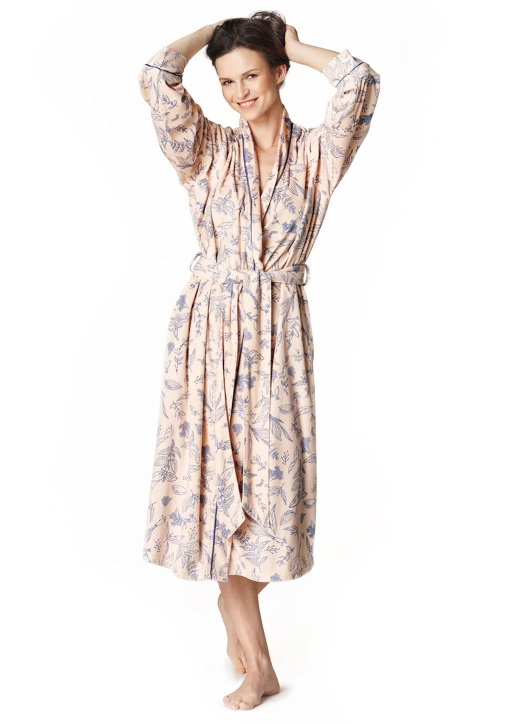 Lekki szlafrok kimono Key LGL 754 w zioła