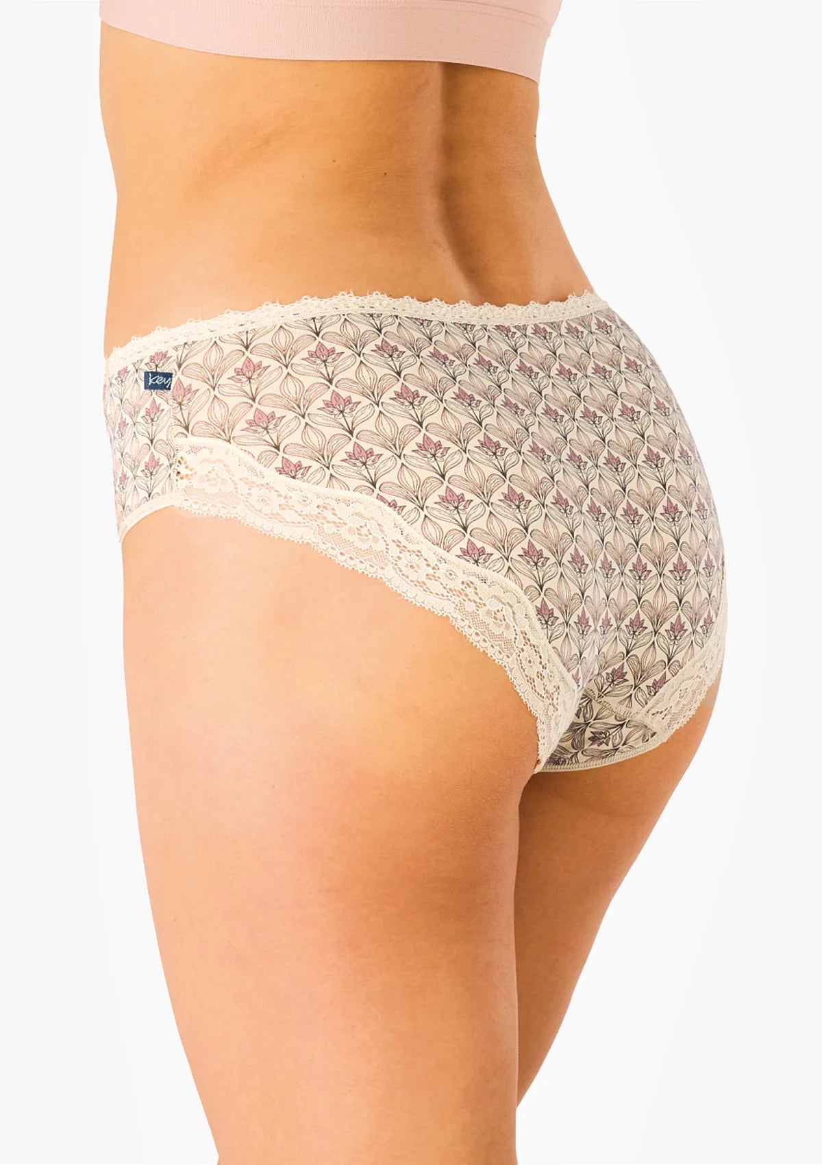 Key LPC 511 majtki midi bikini z koronką, motyw krokusa, 2 pak