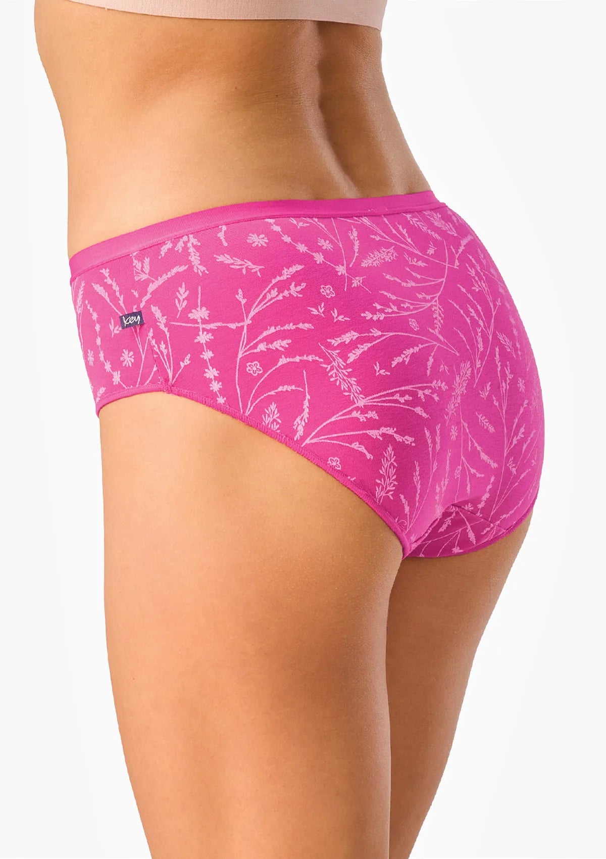 Figi Key LPC 528 midi bikini w łąkowe trawy, bawełna, 2 pak