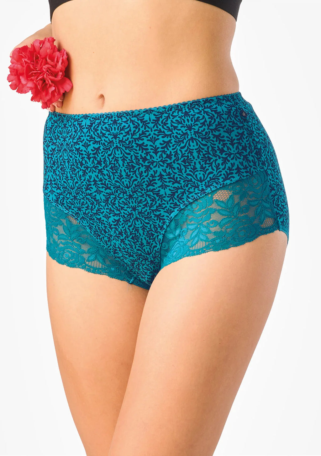 Wysokie figi Key LPF 501 maxi bikini we wzór etno – dwupak