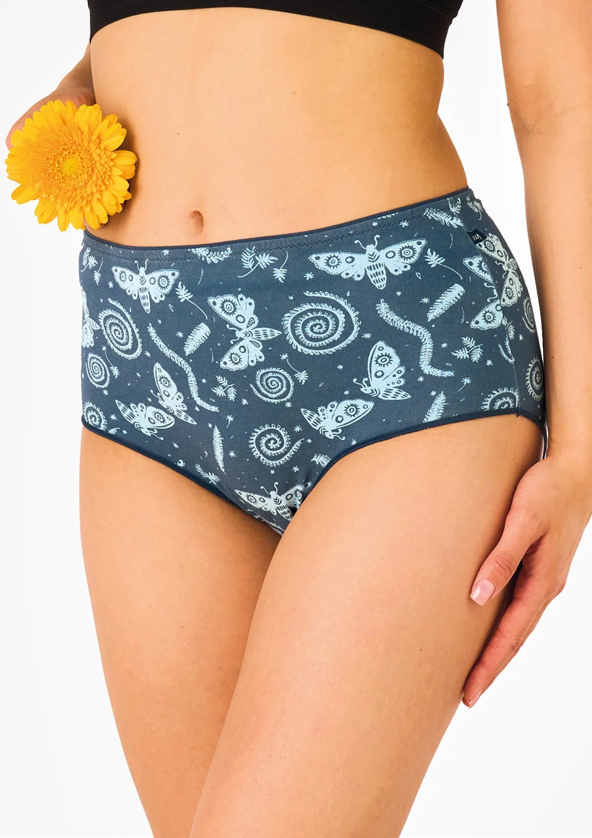 Key LPF 533 wysokie figi maxi bikini z paprocią i ćmami, 2 szt.