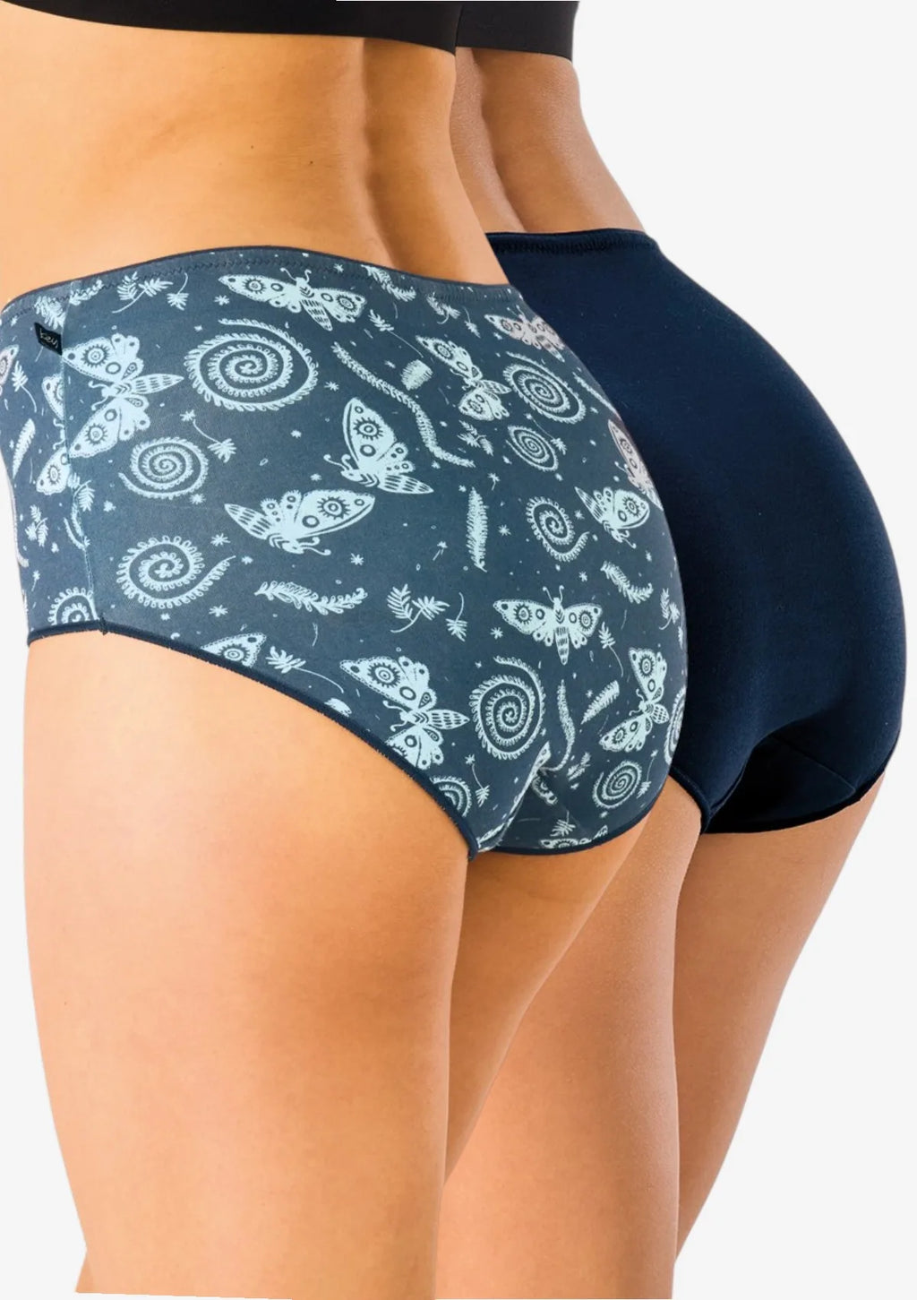 Key LPF 533 wysokie figi maxi bikini z paprocią i ćmami, 2 szt.