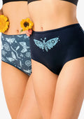 Key LPF 533 wysokie figi maxi bikini z paprocią i ćmami, 2 szt.