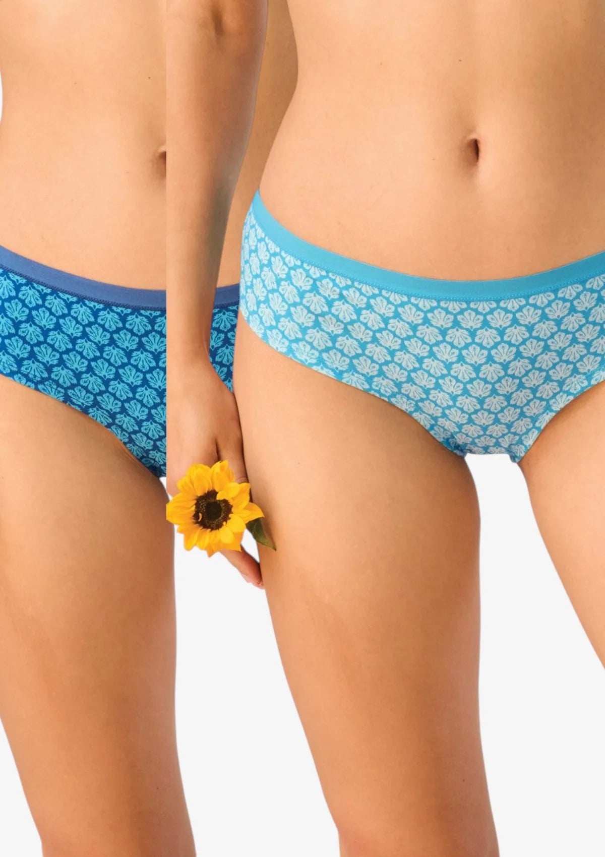 Figi niskie Key LPN 759 mini bikini w listki, 2 pary