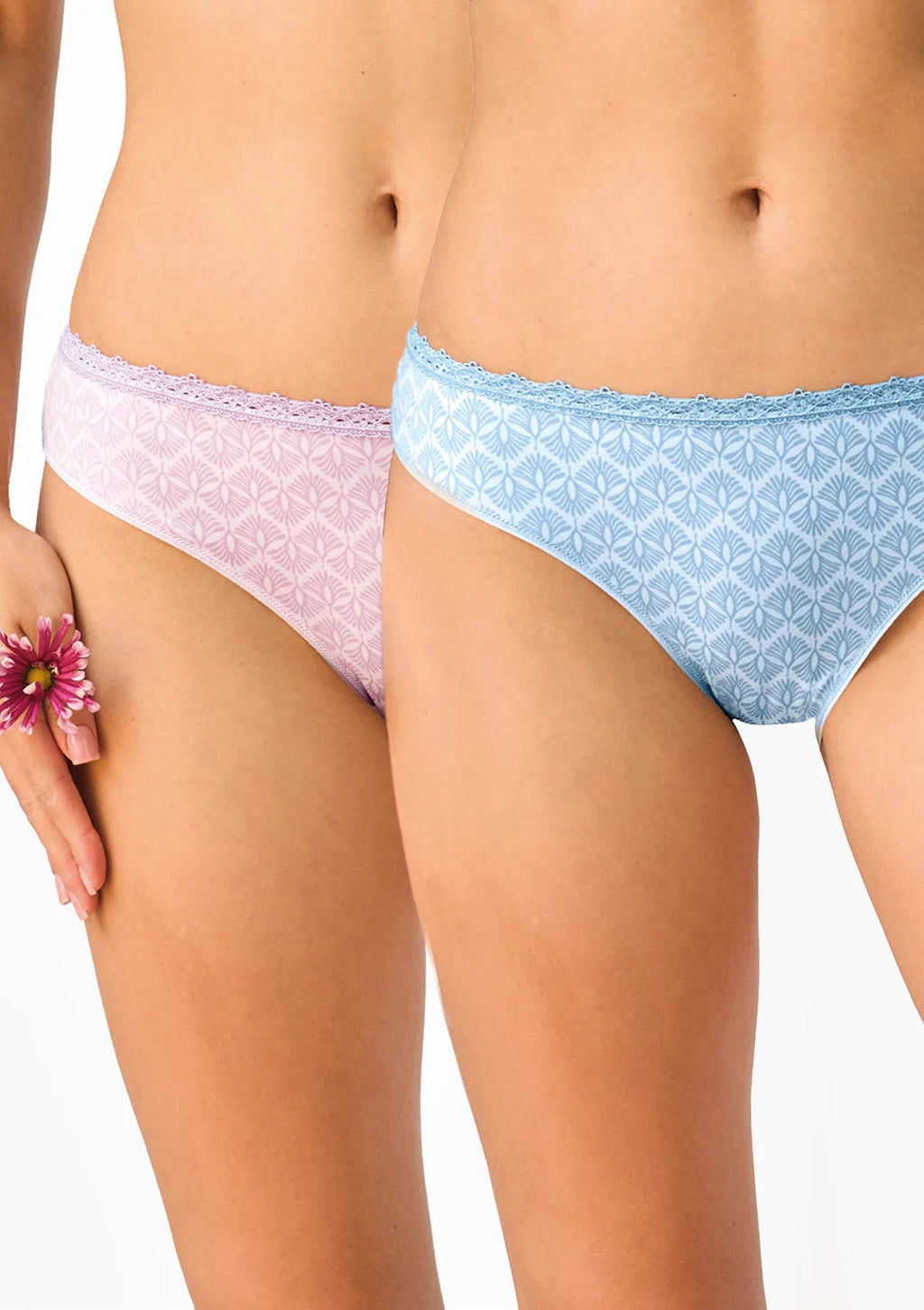 LPR 581 Key – figi damskie 2pak bawełniane mini bikini z koronką