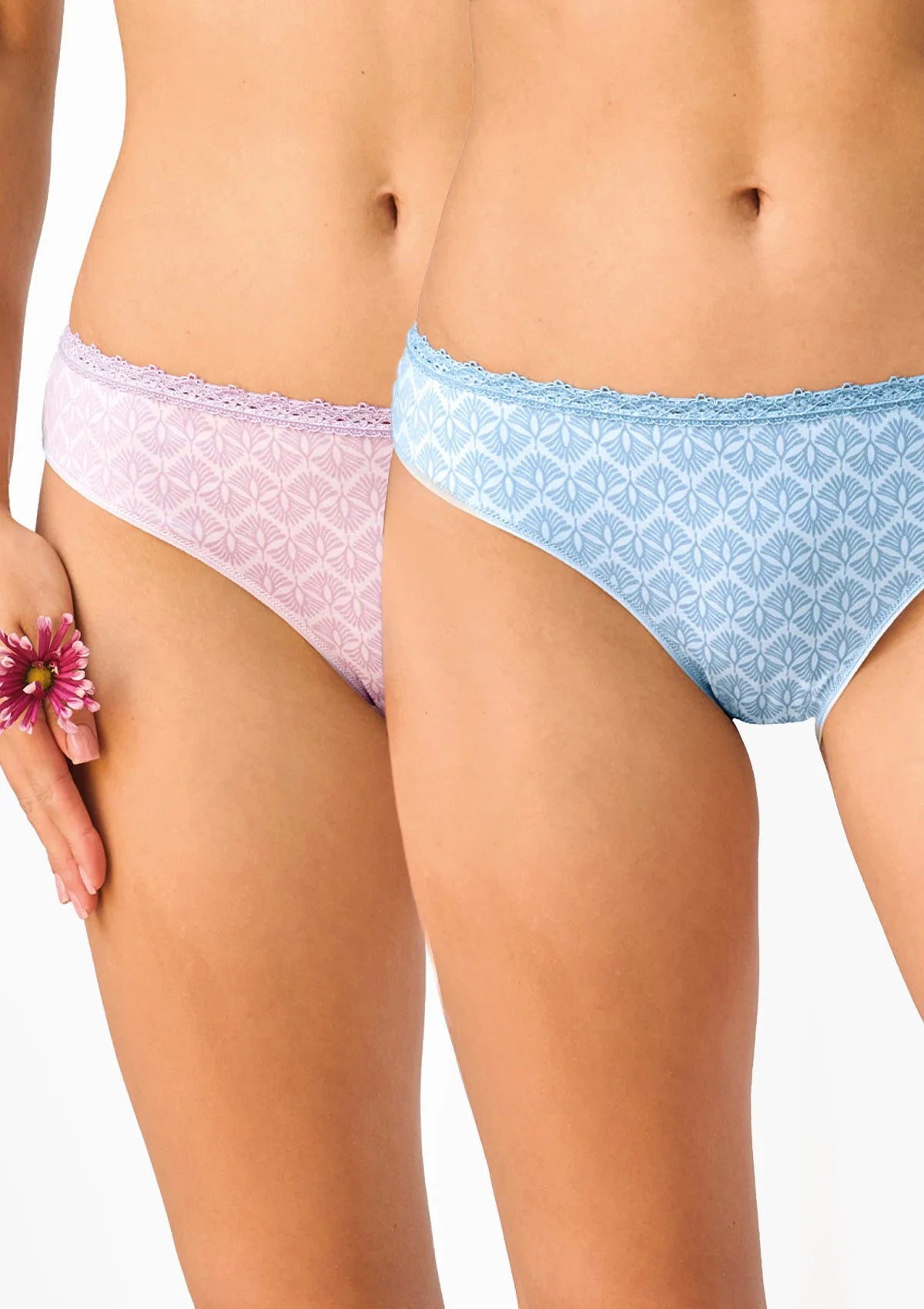 LPR 581 Key – figi damskie 2pak bawełniane mini bikini z koronką