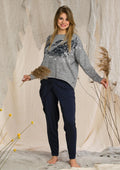 Komplet Homewear LHS 211 z ptakiem i spodniami alladynkami