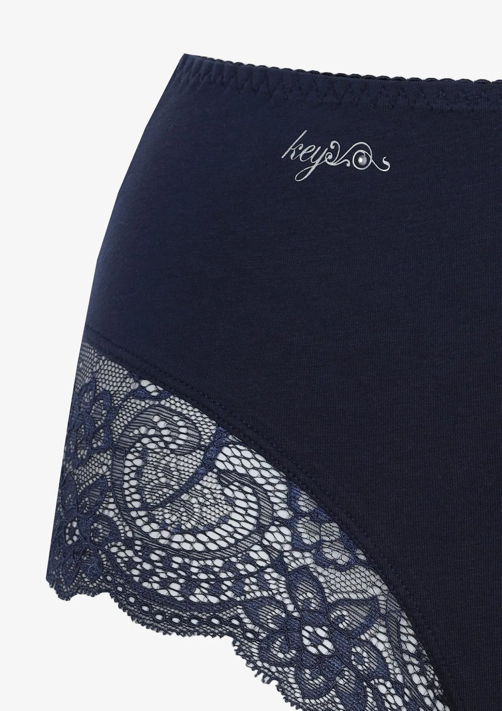 Figi maxi bikini Key LPF 111 z koronką przy nogawkach, 2 szt.