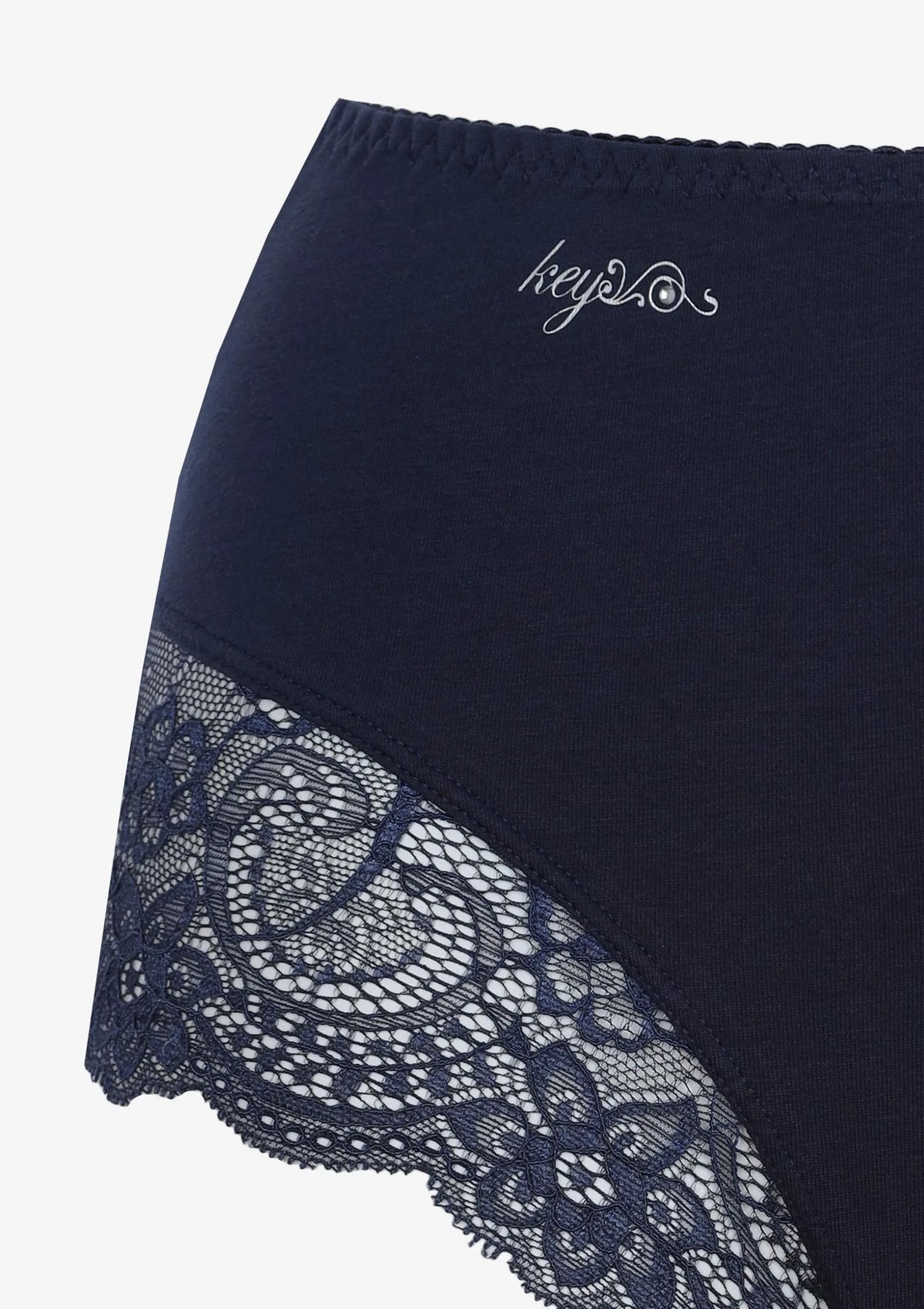 Figi maxi bikini Key LPF 111 z koronką przy nogawkach, 2 szt.