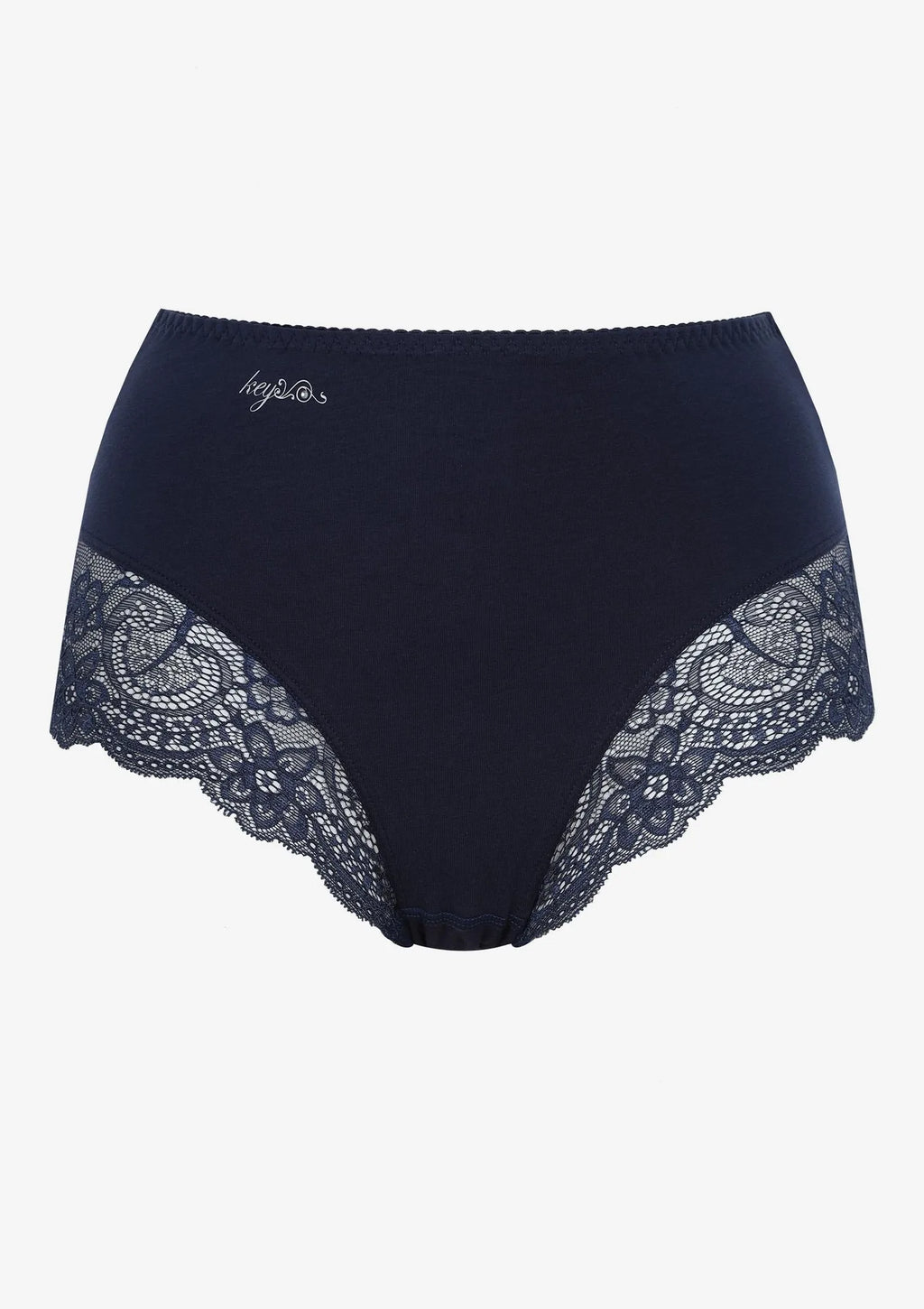 Figi maxi bikini Key LPF 111 z koronką przy nogawkach, 2 szt.