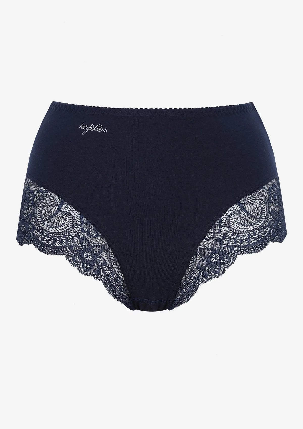 Figi maxi bikini Key LPF 111 z koronką przy nogawkach, 2 szt.