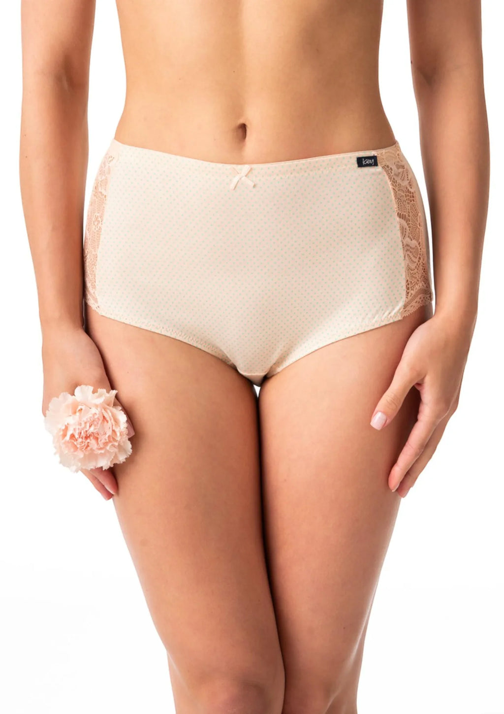 Majtki maxi bikini Key LPF 616 z koronkowymi bokami, 2 pack