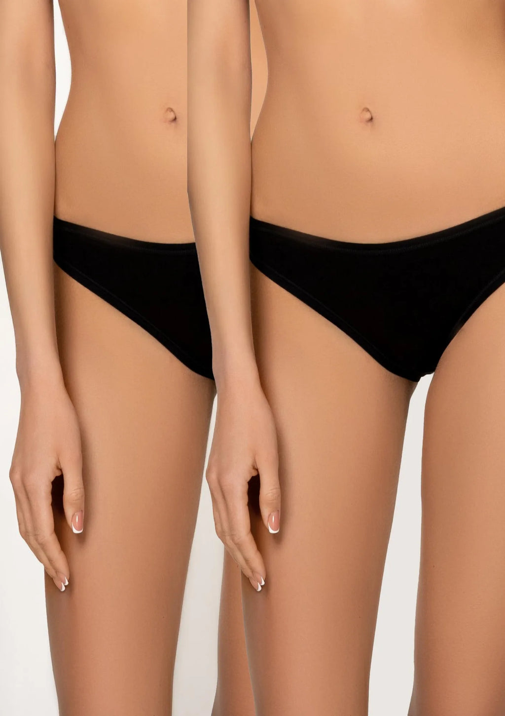 Kleo 129 Cotton figi damskie bawełniane klasyczne, zestaw L czarne
