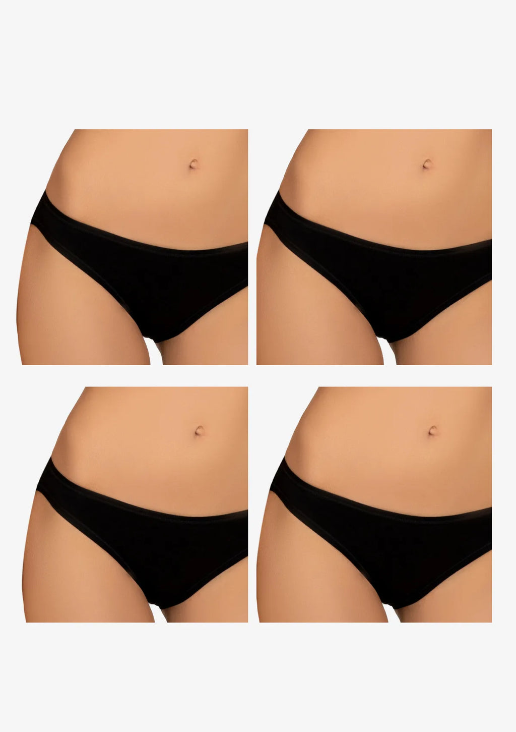 Kleo 129 Cotton figi damskie bawełniane klasyczne, zestaw L czarne