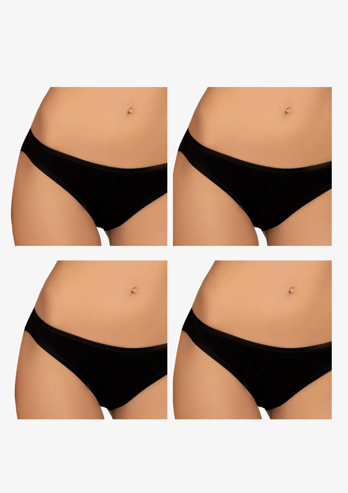 Kleo 129 Cotton figi damskie bawełniane klasyczne, zestaw L czarne