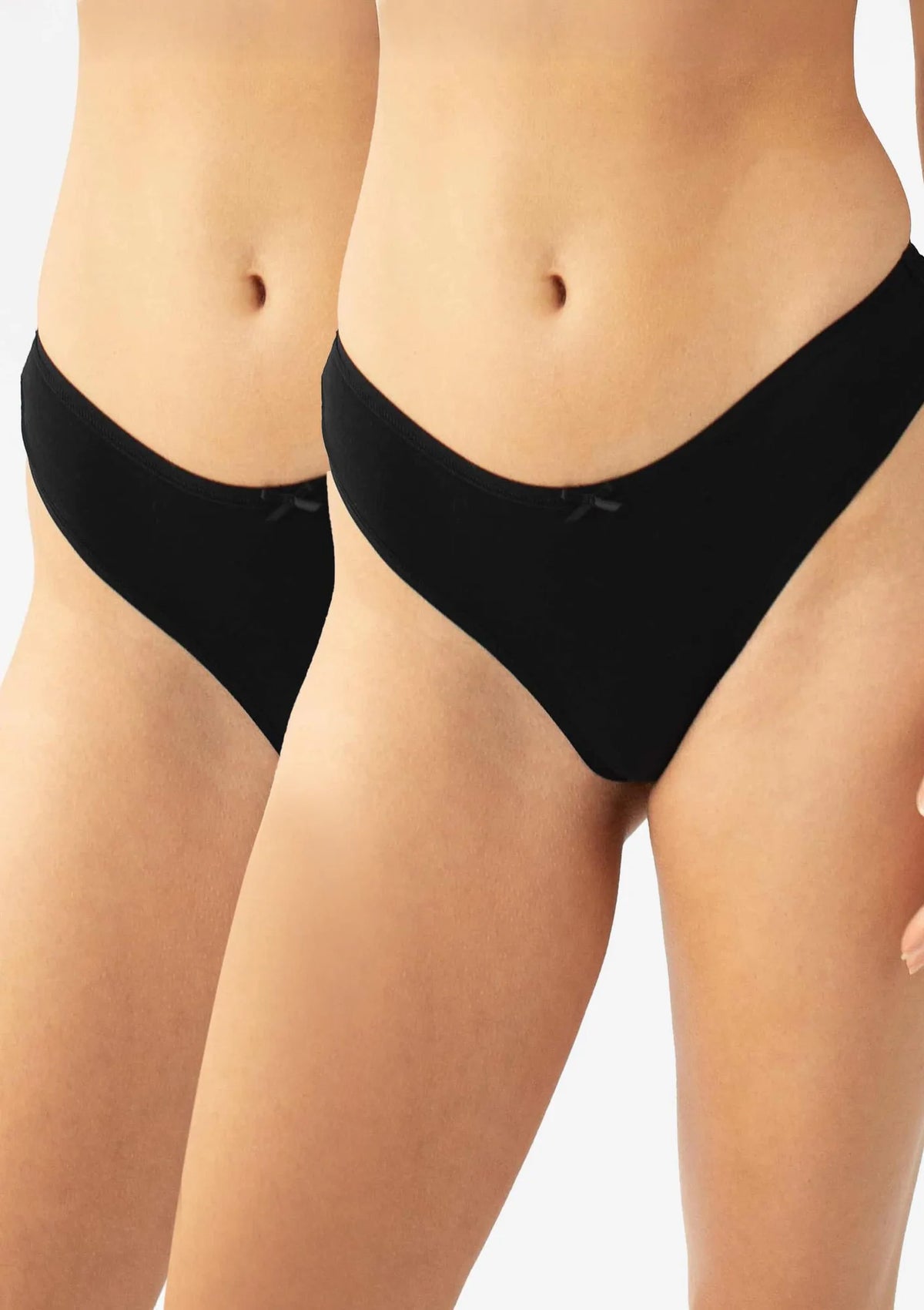 Brazyliany Kleo 146 Cotton czarne z kwiatową koronką – 2 pack