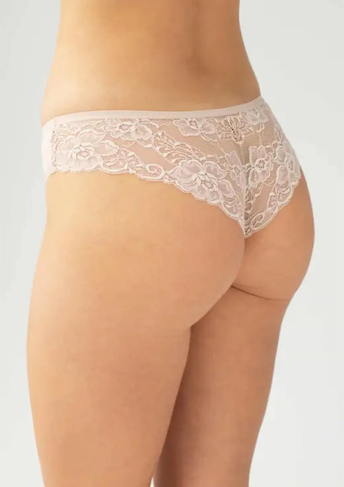 Kleo 146 Cotton brazyliany pudrowy bawełniane z koronką, 2 pary