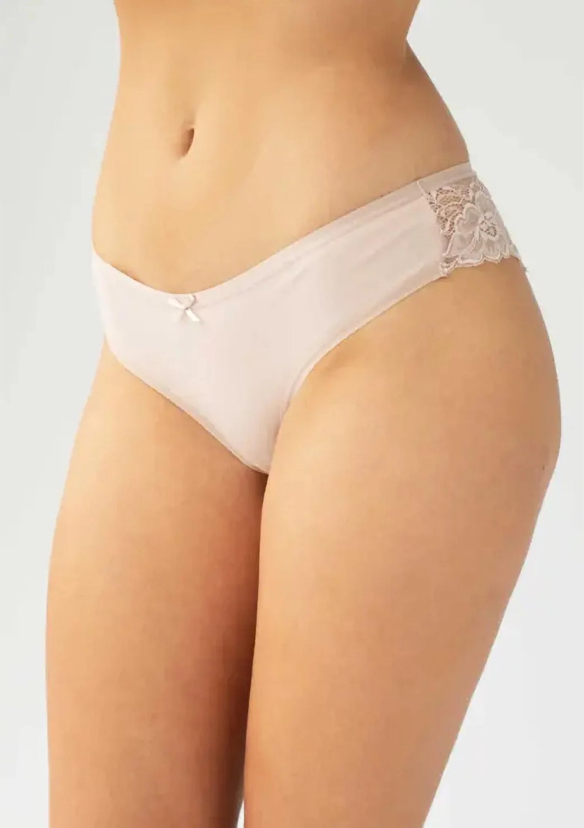 Kleo 146 Cotton brazyliany pudrowy bawełniane z koronką, 2 pary