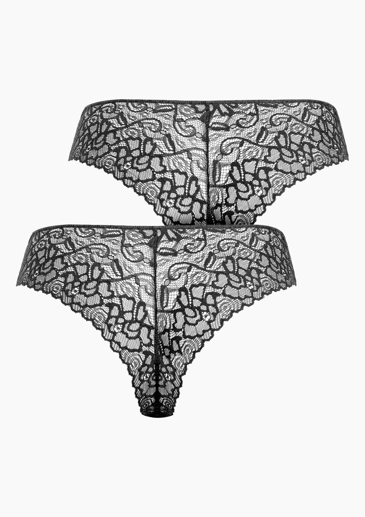 Pierre Cardin Orchidea brazyliany 2 pack, bawełna i koronka czarne