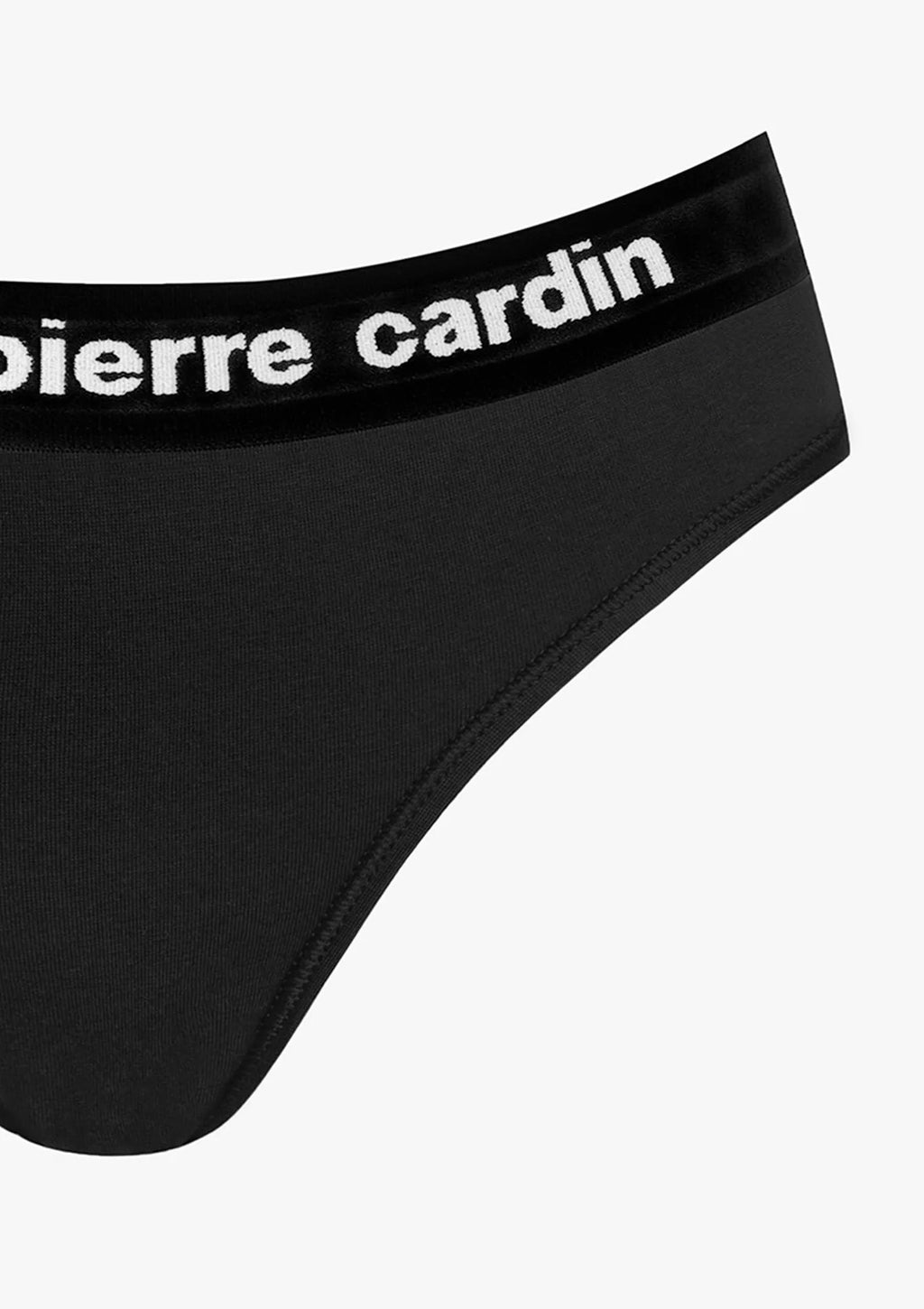 Pierre Cardin Mandorla brazyliany czarne bawełniane z logo w pasie
