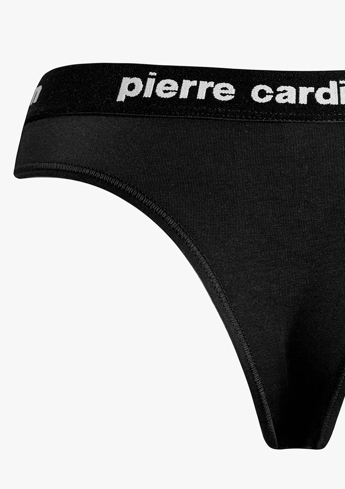 Pierre Cardin Mandorla brazyliany czarne bawełniane z logo w pasie