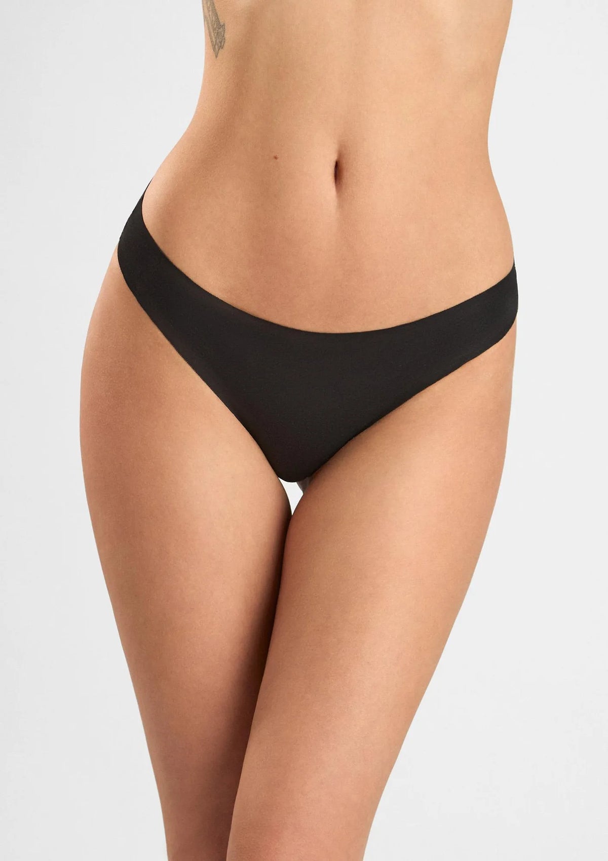 Sielei 5117 brazyliany bezszwowe z koronką, 4 szt. XL czarne