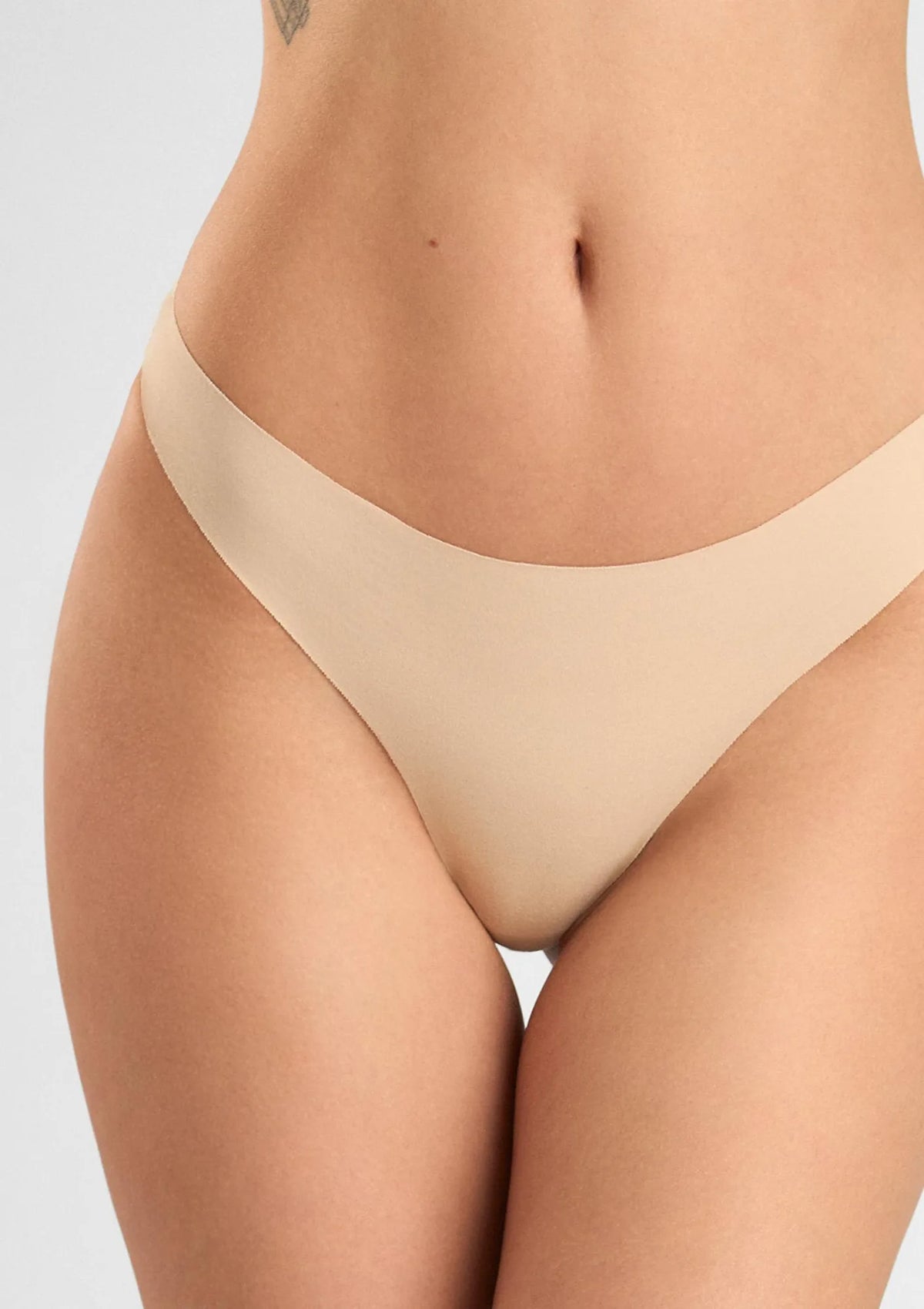 Sielei 5117 brazyliany bezszwowe z koronką, 4 szt. XL beżowe