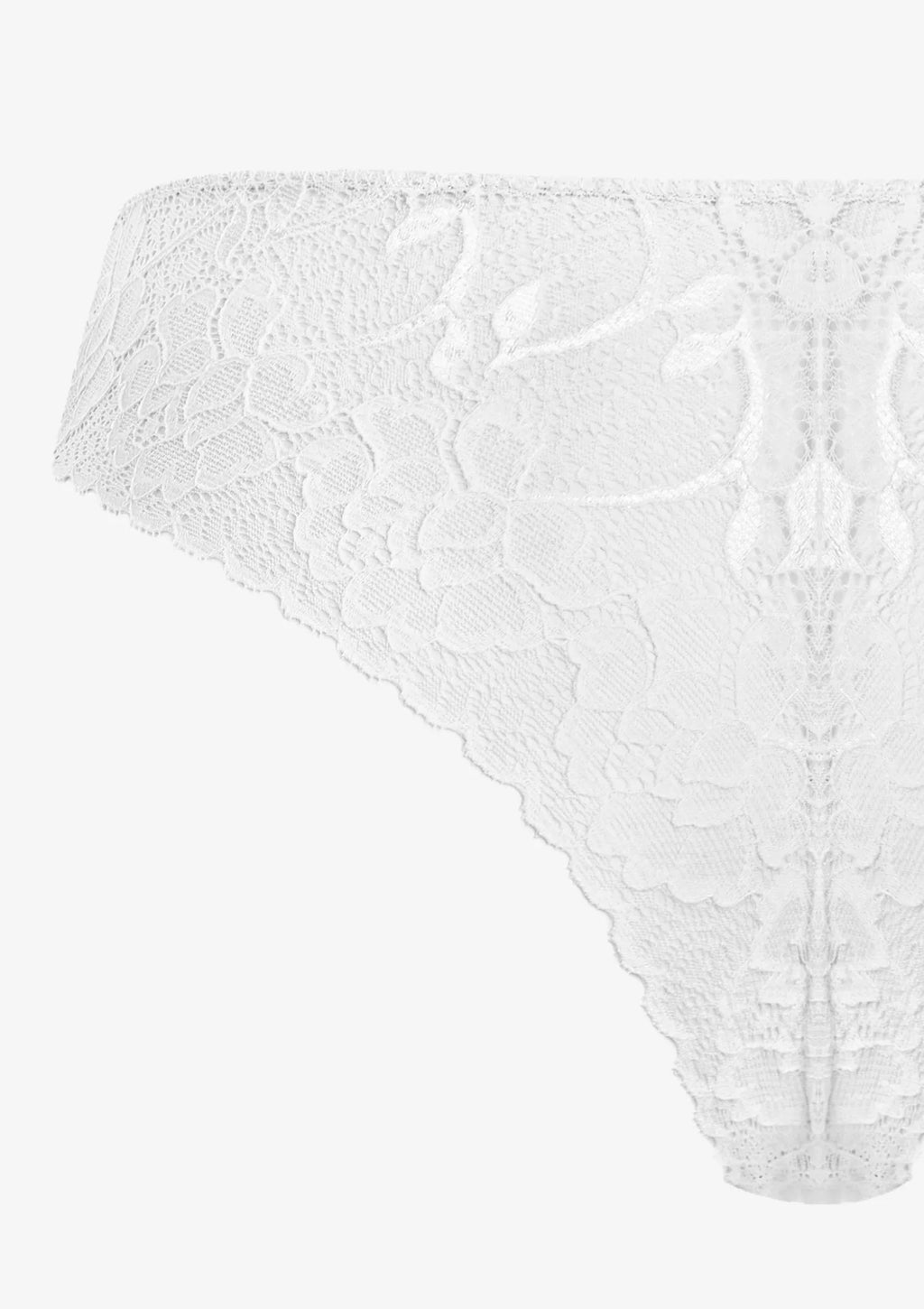 Brazyliany białe Pierre Cardin Orchidea bawełniane z koronkowym tyłem