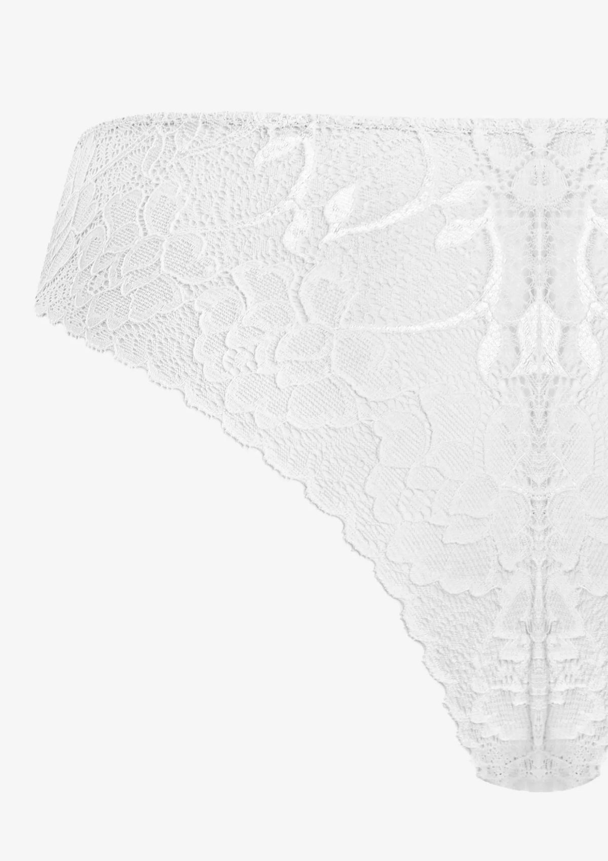 Brazyliany białe Pierre Cardin Orchidea bawełniane z koronkowym tyłem