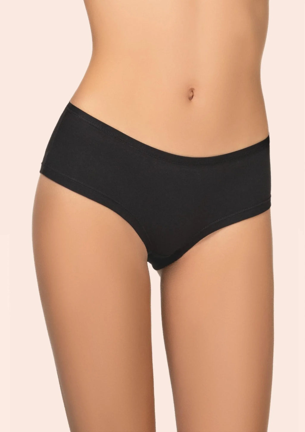 Kleo 132 Cotton majtki szorty czarne ze średnim stanem, 2 pack