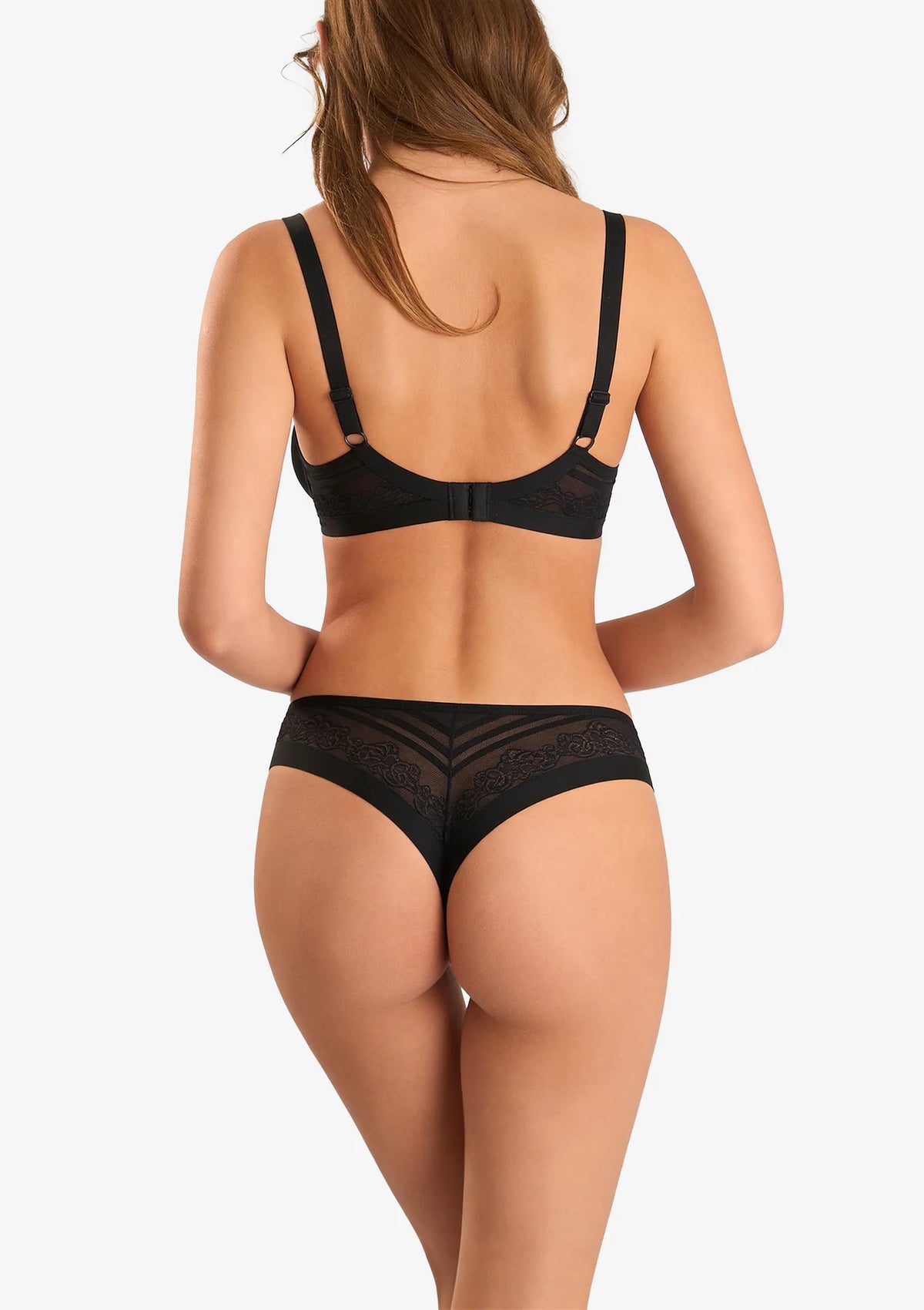 Majtki damskie 2507 Flower Sielei czarne – typu brazyliany bezszwowe