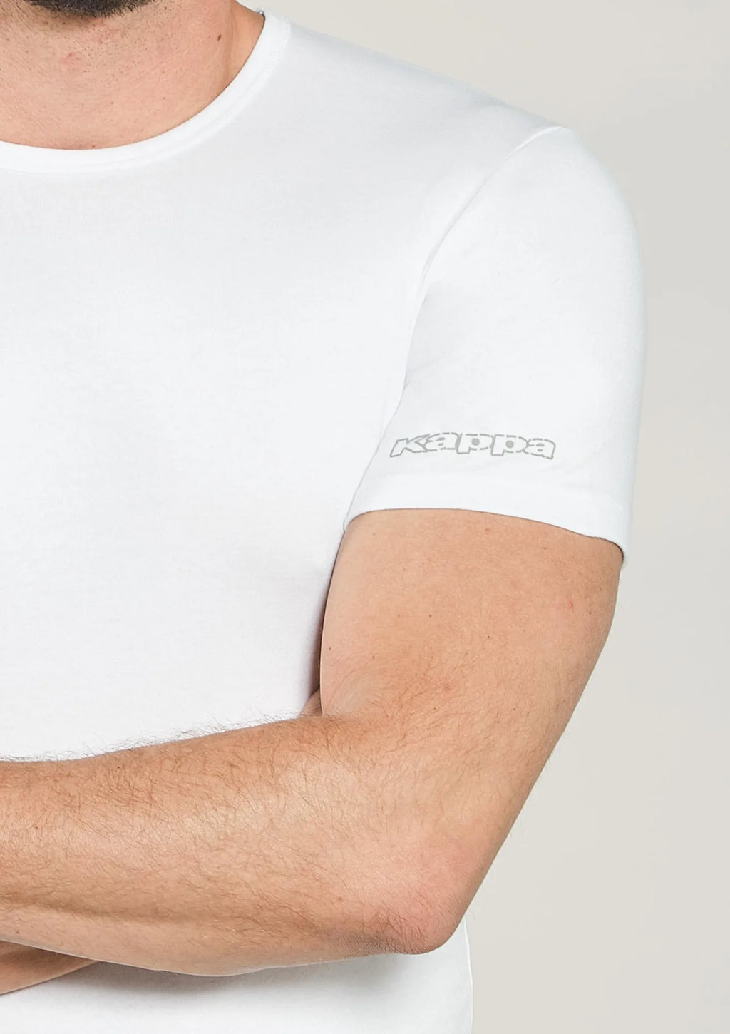 T-shirt męski Kappa K1306 klasyczny, grubsza bawełna biały