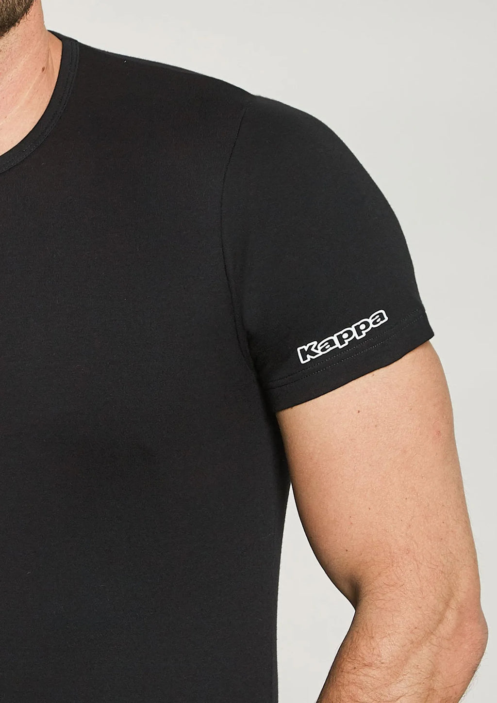 T-shirt męski Kappa K1306 klasyczny, grubsza bawełna czarny