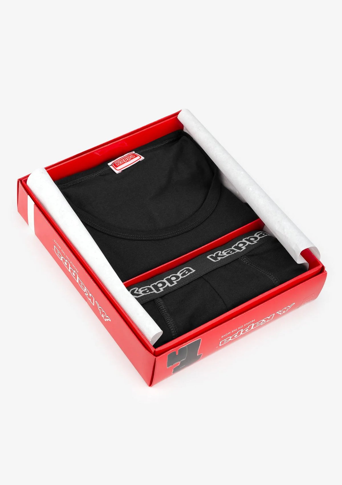 Kappa K1000 zestaw męski: t-shirt i bokserki czarny z bawełny