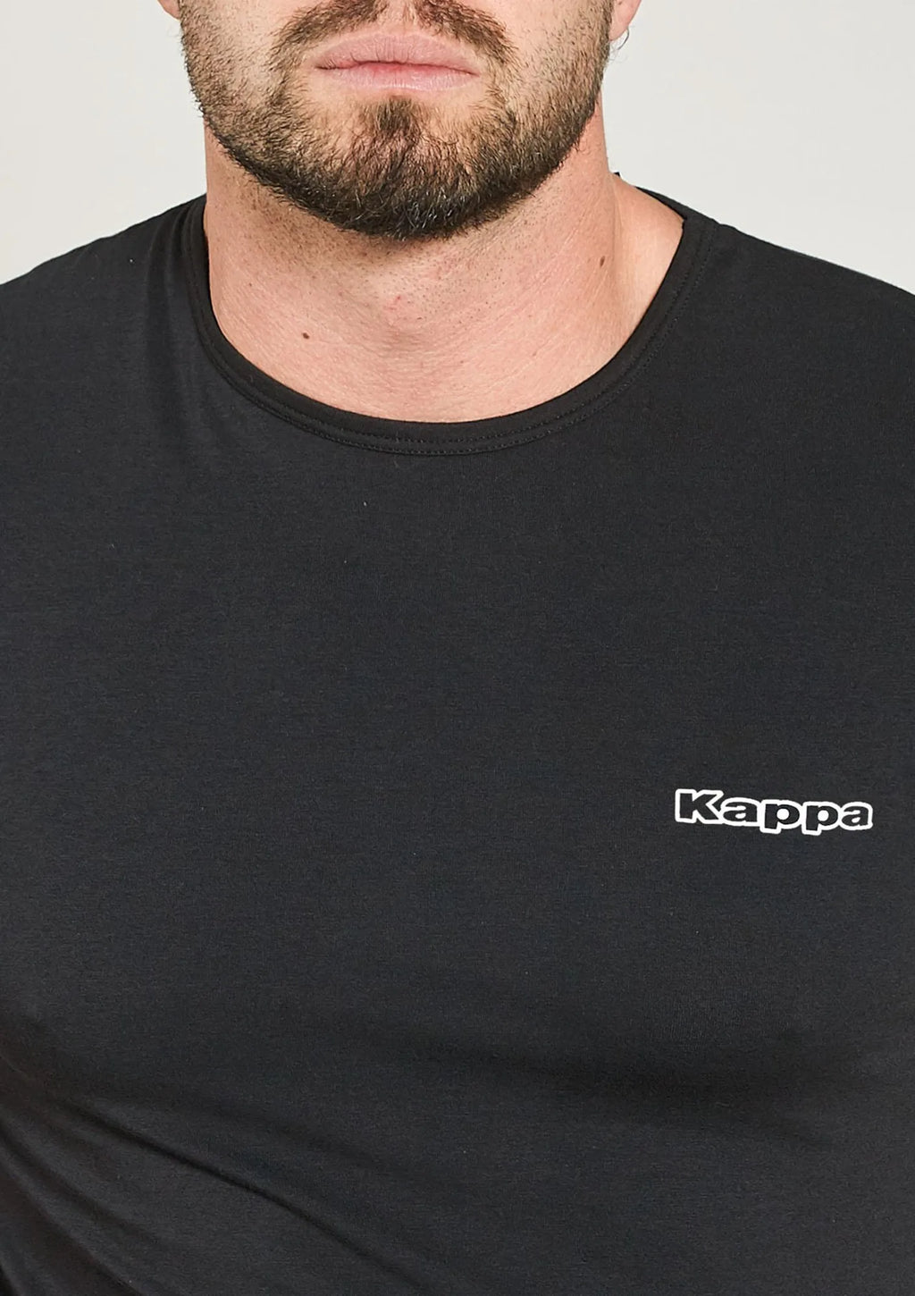 Kappa K1000 zestaw męski: t-shirt i bokserki czarny z bawełny