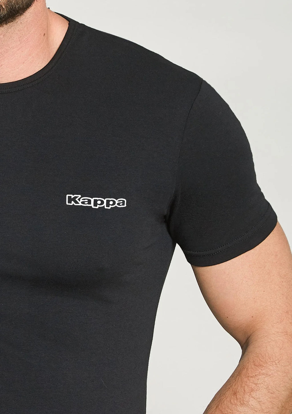 Kappa K1000 zestaw męski: t-shirt i bokserki czarny z bawełny