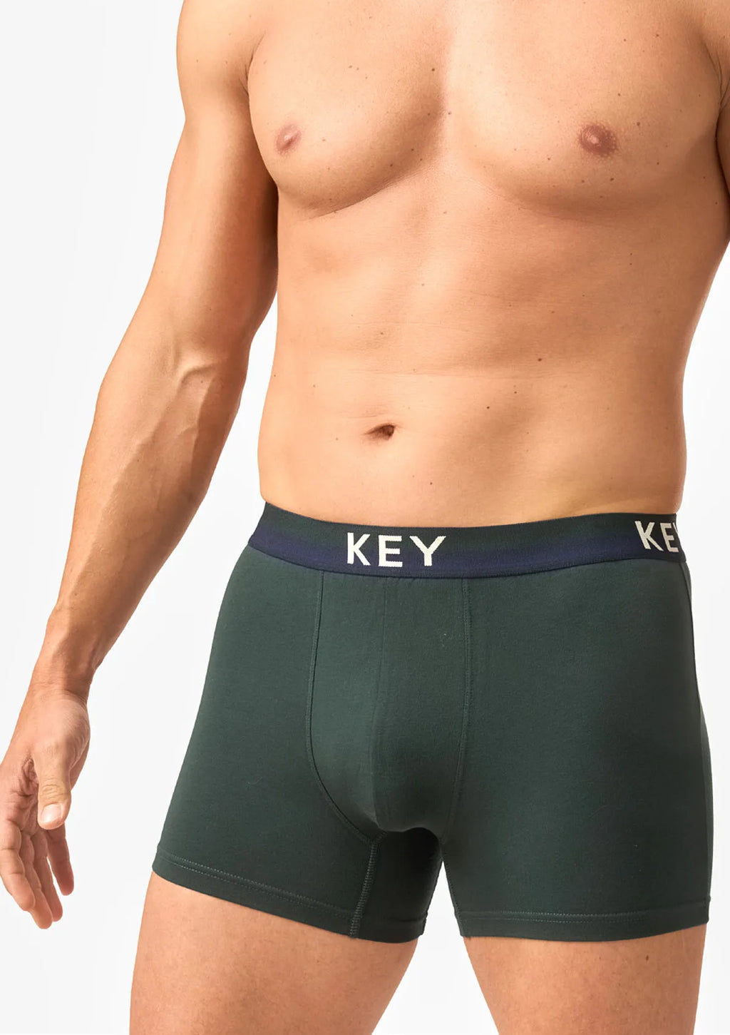 MXH 239 Key – bokserki męskie bawełniane z szeroką gumą i logo zielone