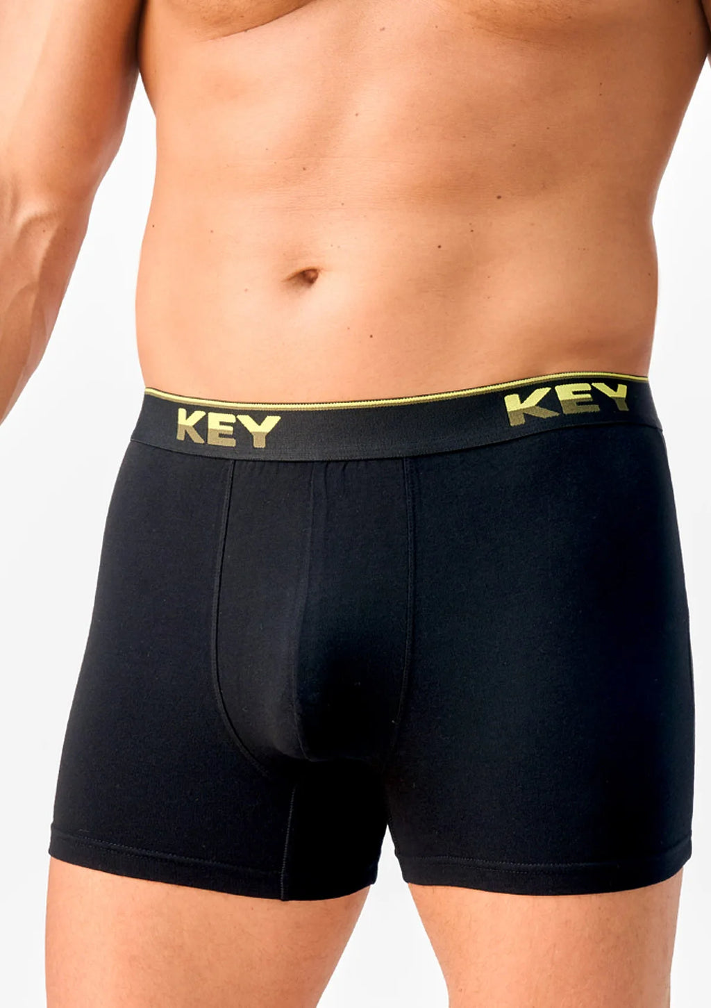 Key MXH 266 bokserki męskie czarne z krótką nogawką, bawełna