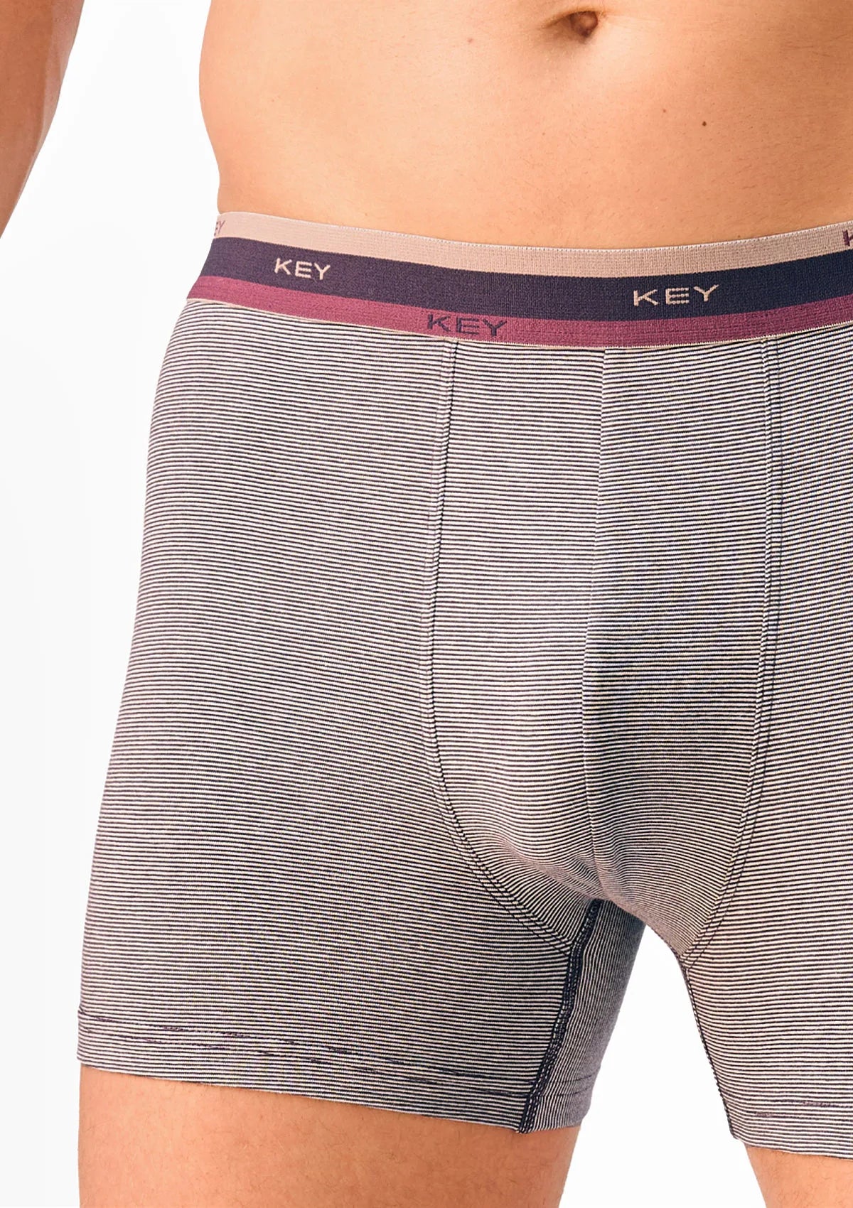 Key MXH 273 bokserki melanż w drobne paseczki z logowaną gumą