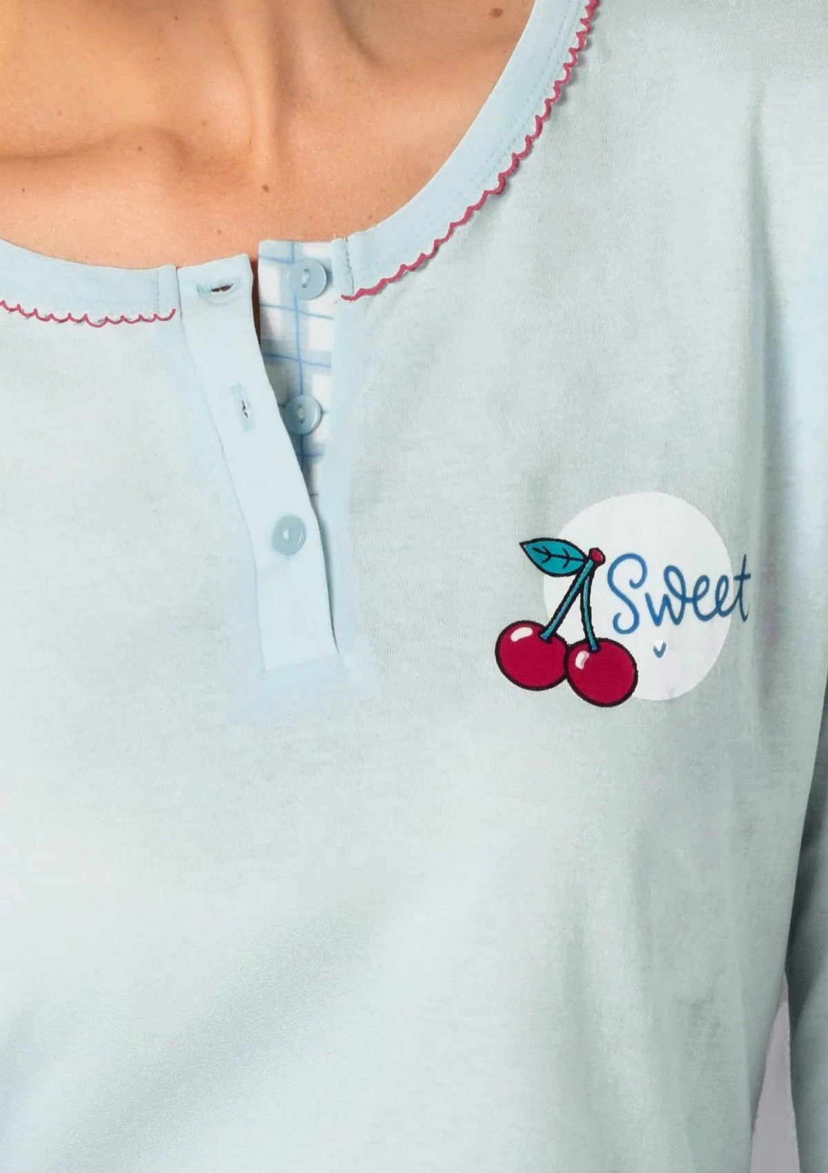 Piżama damska Cherry CH15 Sielei – bawełniana długa ze spodniami