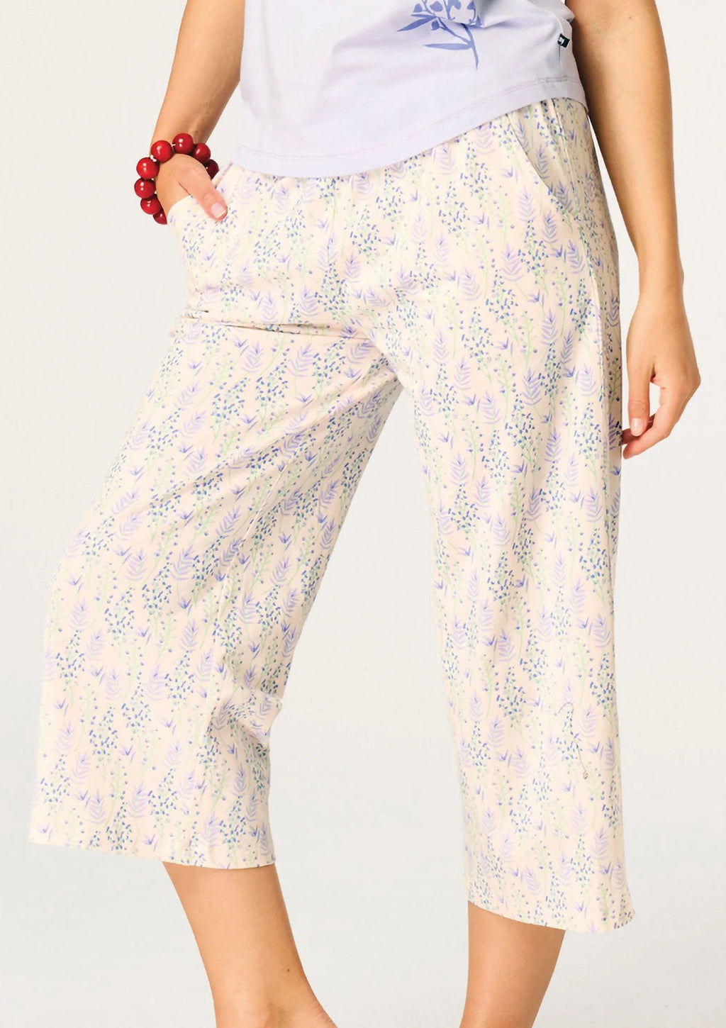 Piżama damska LNS 986 Key – bawełniana krótki rękaw ze spodniami