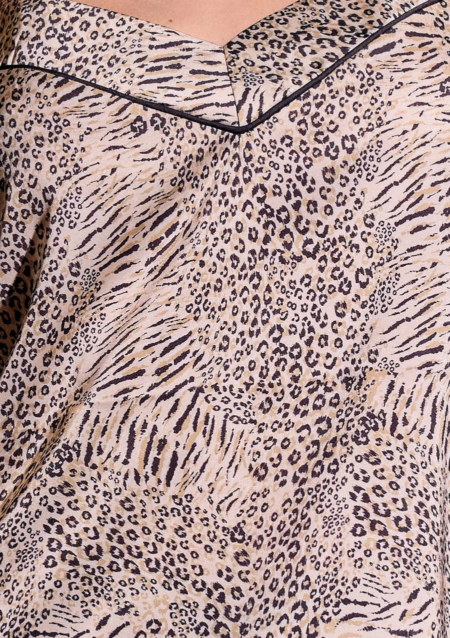 Lormar Baby Doll Wild piżama satynowa w zwierzęcy wzór