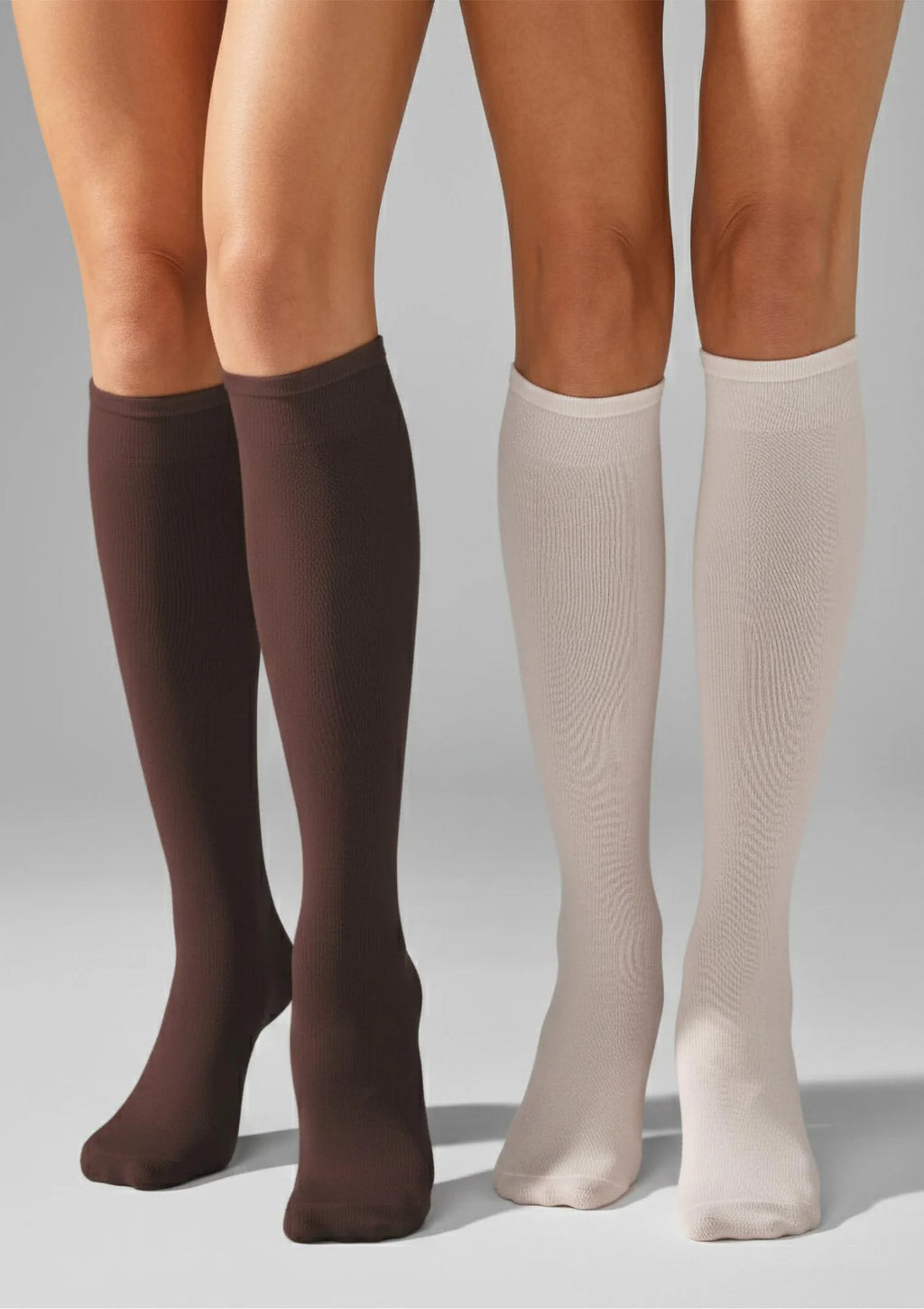 Podkolanówki damskie Legs 108 gładkie z bawełny, 2 pary