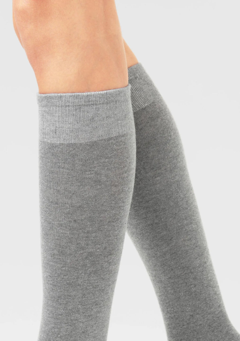 Podkolanówki damskie Legs 108 gładkie z bawełny, 2 pary szare