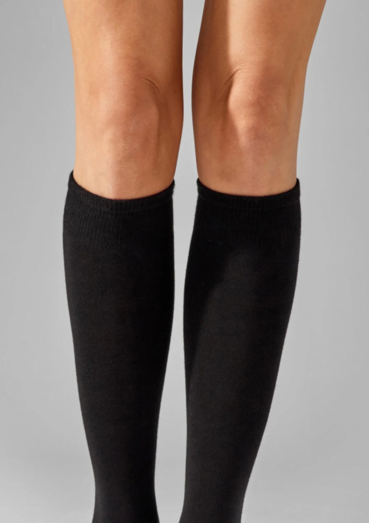 Podkolanówki damskie Legs 108 gładkie z bawełny, 2 pary czarne