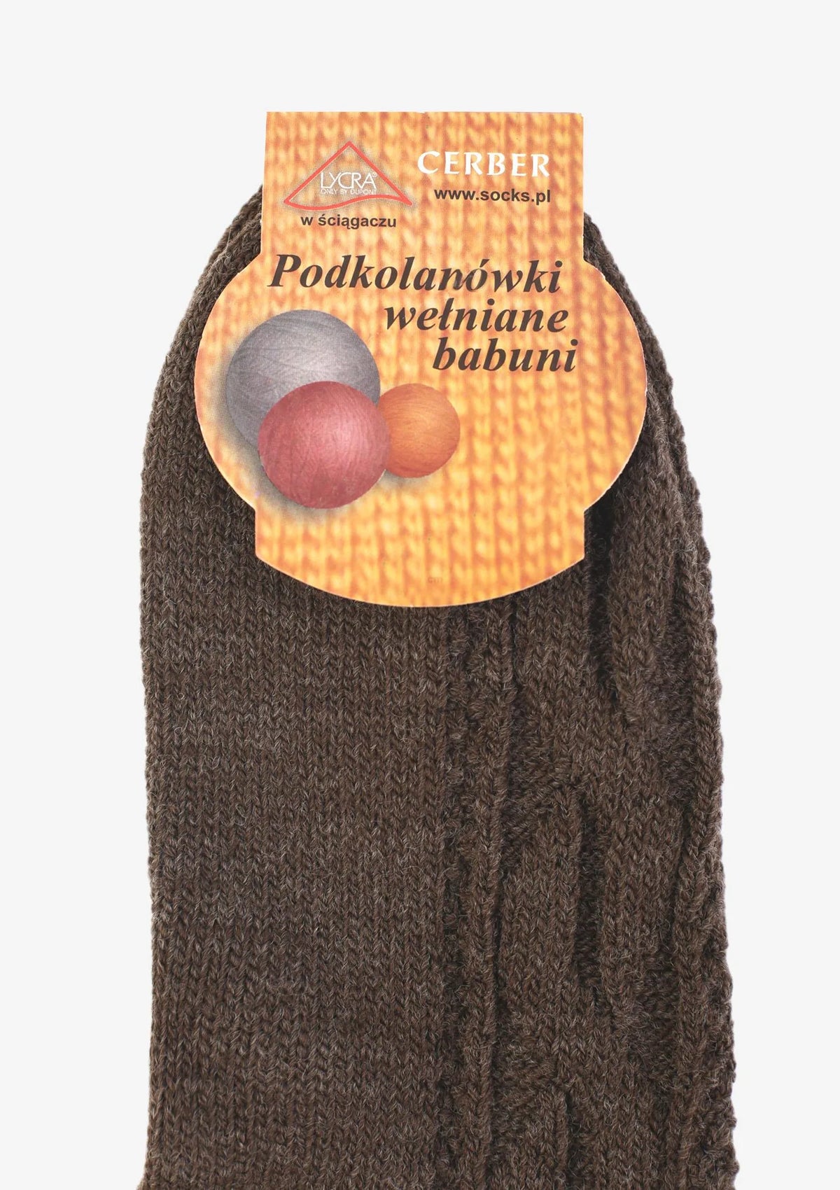 Podkolanówki babuni z wełną, warkocz