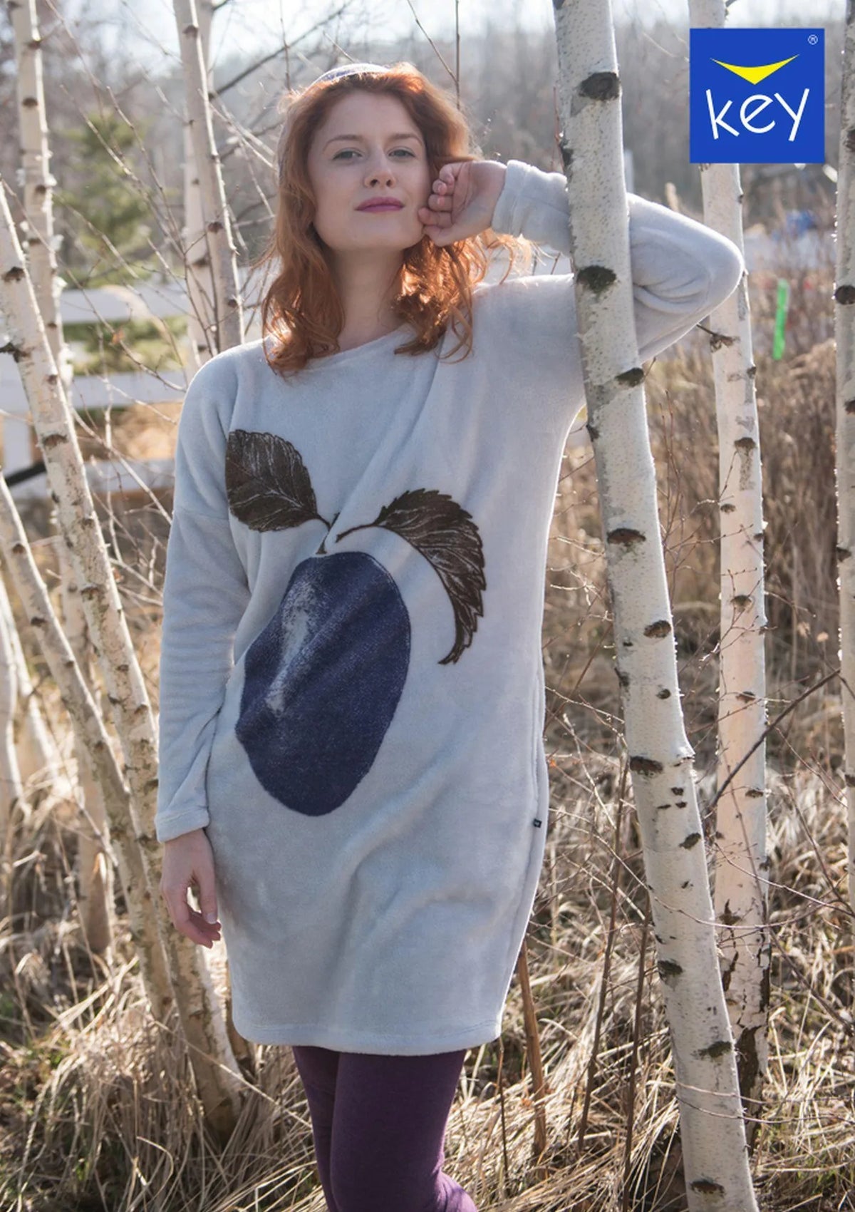 Sukienka polarowa Homewear LHD 206 z nadrukiem