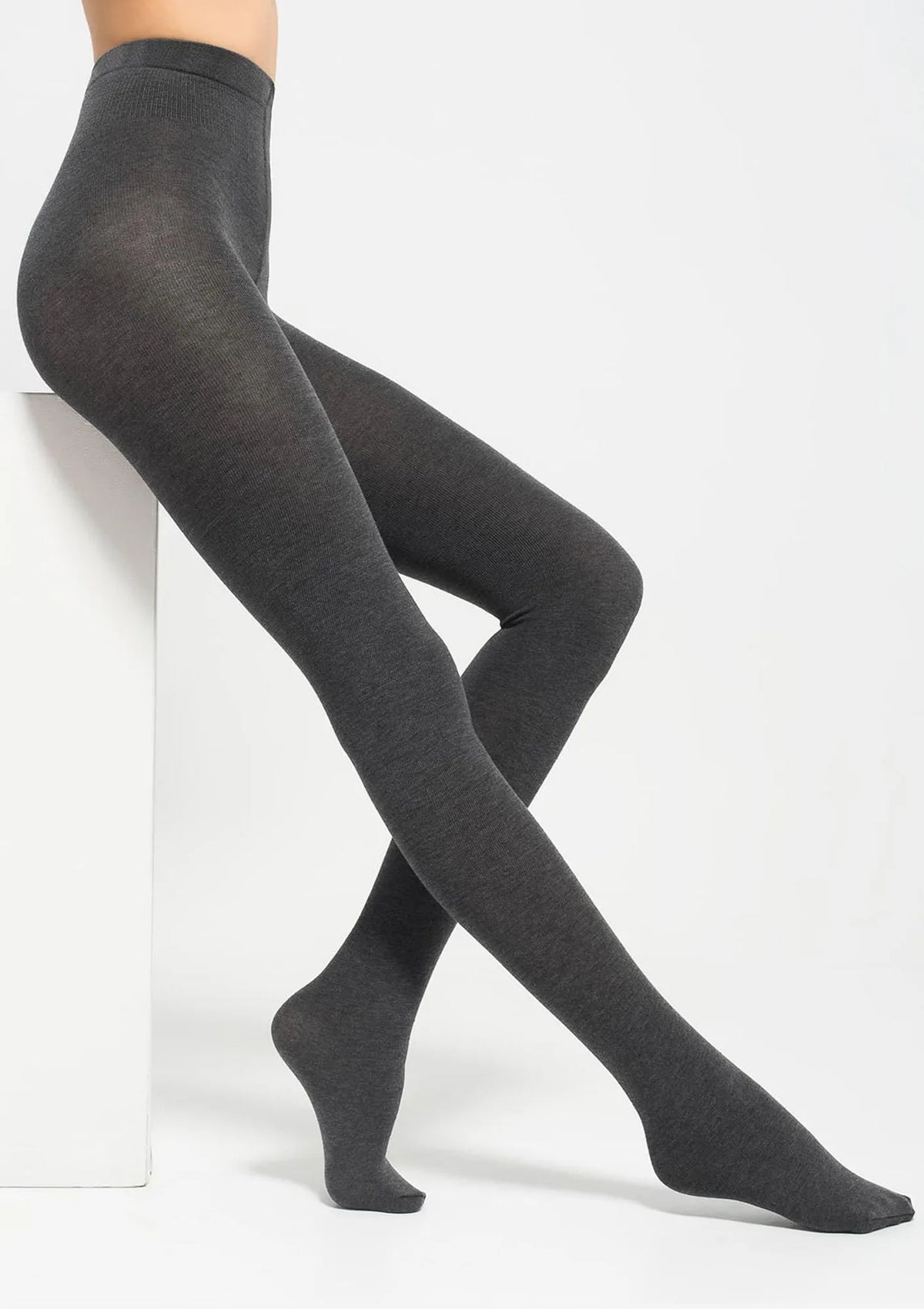 Legs 602 Cotton rajstopy 110 den z bawełny i wełny szary