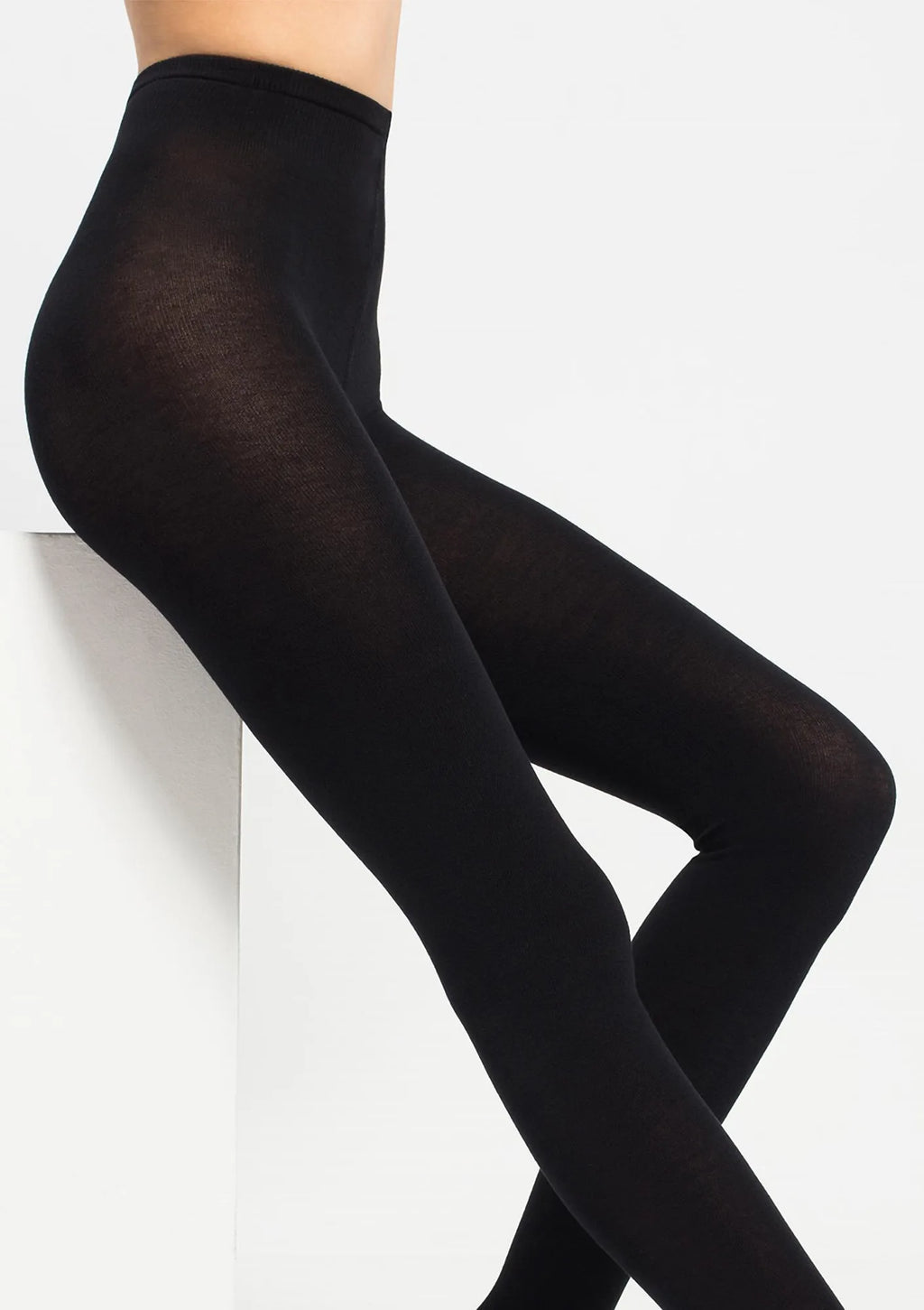 Legs 602 Cotton rajstopy 110 den z bawełny i wełny czarne